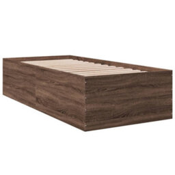 Berkfield Bed Frame Without Mattress Brown Oak 90X190 Cm Single - thumbnail 6