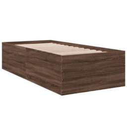 Berkfield Bed Frame Without Mattress Brown Oak 90X190 Cm Single - thumbnail 3
