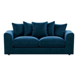 Furnishings For Less UK Brooklyn Plush Velvet Fibre Fabric Sofa Set 3 And 2 Seater Sofa Blue - thumbnail 2