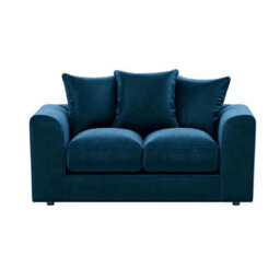 Furnishings For Less UK Brooklyn Plush Velvet Fibre Fabric Sofa Set 3 And 2 Seater Sofa Blue - thumbnail 4