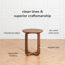 MH London Forbes Solid Wood Side Table Living Room Wooden Side Table Bedside Walnut Side Table - thumbnail 4