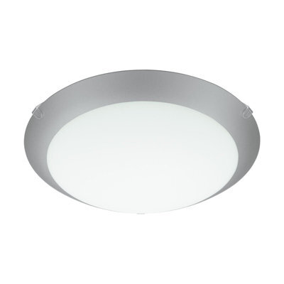 Stylish Wall And Ceiling Light Fixture In White Steel With Satin Glass Shade - image 1