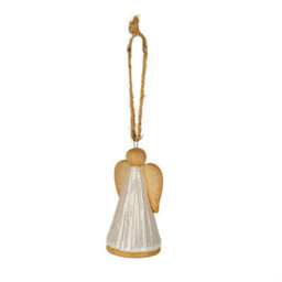 Flurry Angel Ceramic Tree Ornament Delicate Christmas Decoration - thumbnail 1