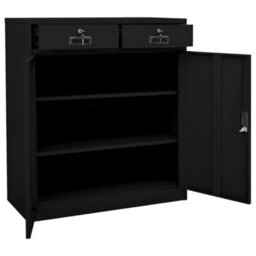 Berkfield Office Cabinet Black 90X40X102 Cm Steel - thumbnail 5