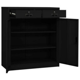 Berkfield Office Cabinet Black 90X40X102 Cm Steel - thumbnail 6