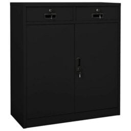 Berkfield Office Cabinet Black 90X40X102 Cm Steel - thumbnail 1