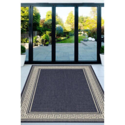 Melrose County Dark Navy Bordered Indoor Non-Slip Large Area Rug 160/225Cm - thumbnail 2
