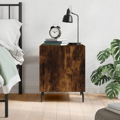 Berkfield Bedside Cabinet Smoked Oak 40X40X50 Cm Engineered Wood - image 1