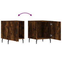 Berkfield Bedside Cabinet Smoked Oak 40X40X50 Cm Engineered Wood - thumbnail 9