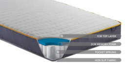 Save On Goods UK 4Ft Small Double Visco Elastic Memory Foam Pocket Spring Sprung 800 Mattress.vacuum Rolled Boxed - thumbnail 6