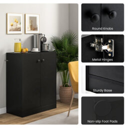Costway 2-Door Storage Cabinet Buffet Cabinet W/ 3 Shelves Sideboard Kitchen Hallway - thumbnail 9