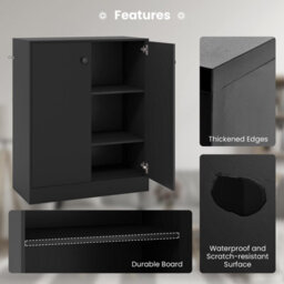 Costway 2-Door Storage Cabinet Buffet Cabinet W/ 3 Shelves Sideboard Kitchen Hallway - thumbnail 8