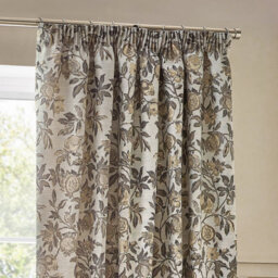 Wylder Pomegranate Jacquard Floral Room Darkening Pencil Pleat Curtain Pair Natural (W)117Cm X (D)183Cm - thumbnail 2