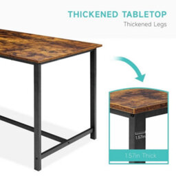 3Pcs Kitchen Dining Table Set With Wood Tabletop And 2 Upholstered Benches Grey - thumbnail 3
