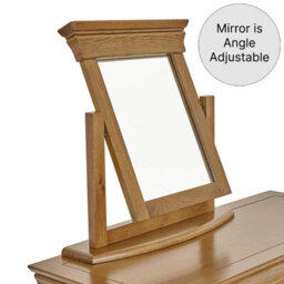 The Furniture Market French Louis Oak Dressing Table Mirror - H 600mm X W 600mm X D 160mm