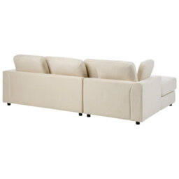 Beliani Corner Sofa 4 Seater Kohlo Fabric Light Beige With Ottoman Right Hand - thumbnail 7
