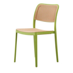 Fusion Living Green Plastic Café Dining Chair - thumbnail 1