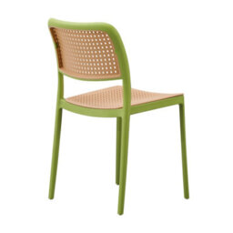 Fusion Living Green Plastic Café Dining Chair - thumbnail 4