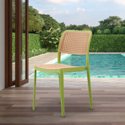 Fusion Living Green Plastic Café Dining Chair - thumbnail 2