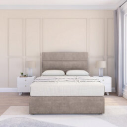 "Sloomy 4Ft Texas Divan Bed Base Pebble Plush ,4 Drawers & 54"" Floor Standing Headboard - Small Double" - thumbnail 2