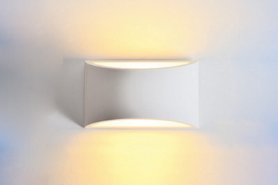Luminosa Lighting Luminosa Indoor Decorative Paintable Plaster Galatsi Wall Light Ip20 For 1 X G9 Max 40W White
