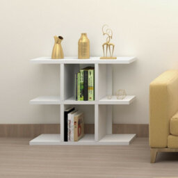 Urbn-Living Urbnliving Height 73.5Cm Avalon 3 Tier Wooden Bookcase Living Room Modern Display Shelves Colour White Storage Unit Divider - thumbnail 1