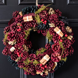 Dibor 36Cm Cinnamon Pine Front Door Christmas Wreath With Deer Wreath Hanger - thumbnail 2