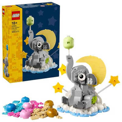 Lego Baby Elephant In The Sky - Building Set For Adults - Model Kit W / Animal Figure & Accessories Room Decor - Newborn Gift