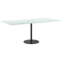 Vidaxl Table Top White 100X50 Cm 6mm Tempered Glass With Marble Design Table Tops - thumbnail 5