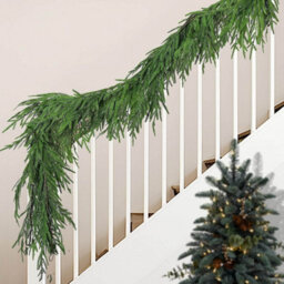 Amorly 1.8M Artificial Norfolk Pine Garland, Rattan Style Christmas Green Pine Garland, Indoor & Outdoor Holiday Decor For Window - thumbnail 6