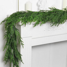 Amorly 1.8M Artificial Norfolk Pine Garland, Rattan Style Christmas Green Pine Garland, Indoor & Outdoor Holiday Decor For Window - thumbnail 1