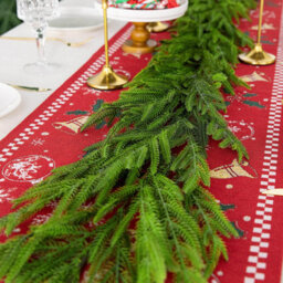 Amorly 1.8M Artificial Norfolk Pine Garland, Rattan Style Christmas Green Pine Garland, Indoor & Outdoor Holiday Decor For Window - thumbnail 5