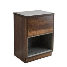Homestylestore Dark Oak 600mm Bathroom Vanity Unit Open Shelf - thumbnail 1