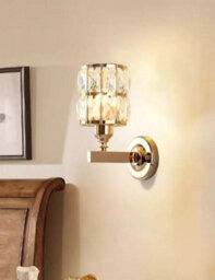 Wall Lamp Led Crystal Pink Gold Wall Sconces Lights Indoor - thumbnail 2