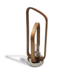 Sculptural Wood Frame Candle Holder Lantern Ornament And Home Accessory In Silver Natural 52Cm Height