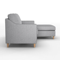 Furnishings For Less UK Baxter Fabric L Shaped 3 Seater Corner Sofa With Chaise Silver Right Hand Facing - thumbnail 2