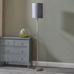 Pacific Lifestyle Midland Brushed Nickel And Grey Marble Effect Floor Lamp - thumbnail 1