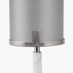 Pacific Lifestyle Midland Brushed Nickel And Grey Marble Effect Floor Lamp - thumbnail 4