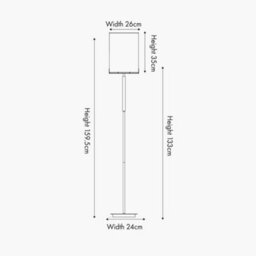 Pacific Lifestyle Midland Brushed Nickel And Grey Marble Effect Floor Lamp - thumbnail 2