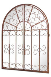 Mirroroutlet Metal Arch Decorative Window Opening Garden Mirror 89X70Cm - thumbnail 4