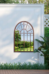 Mirroroutlet Metal Arch Decorative Window Opening Garden Mirror 89X70Cm - thumbnail 2