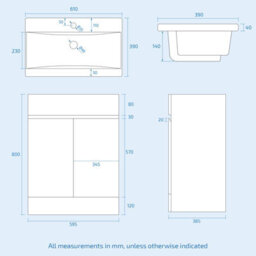 Nes Home Matte Grey 600mm Pvc Freestanding Bathroom Basin Vanity Unit - thumbnail 6