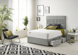 Somnior Beds Somnior Galaxy Tweed Grey 5Ft Memory Foam Divan Bed With 4 Drawers, Mattress & Headboard - King - thumbnail 3