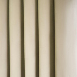 "OHS Thermal Matte Velvet Eyelet Curtains 2 Pair Of Ready Made, Natural - 90"" X 90""" - thumbnail 2
