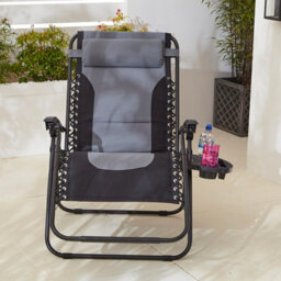 Neo Pair Of Outdoor Zero Gravity Xxl Sun Loungers - Grey - thumbnail 3