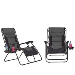 Neo Pair Of Outdoor Zero Gravity Xxl Sun Loungers - Grey - thumbnail 2