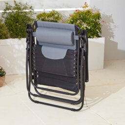 Neo Pair Of Outdoor Zero Gravity Xxl Sun Loungers - Grey - thumbnail 4