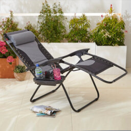 Neo Pair Of Outdoor Zero Gravity Xxl Sun Loungers - Grey - thumbnail 5