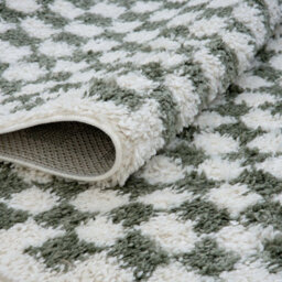 The Rugs Moodi Shaggy Green Lunel Rug Runner Tartan Thick High Pile For Living Rooms, Bedrooms, Hallways, Kitchens - thumbnail 4