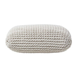 Homescapes Natural Square Cotton Knitted Pouffe Floor Cushion